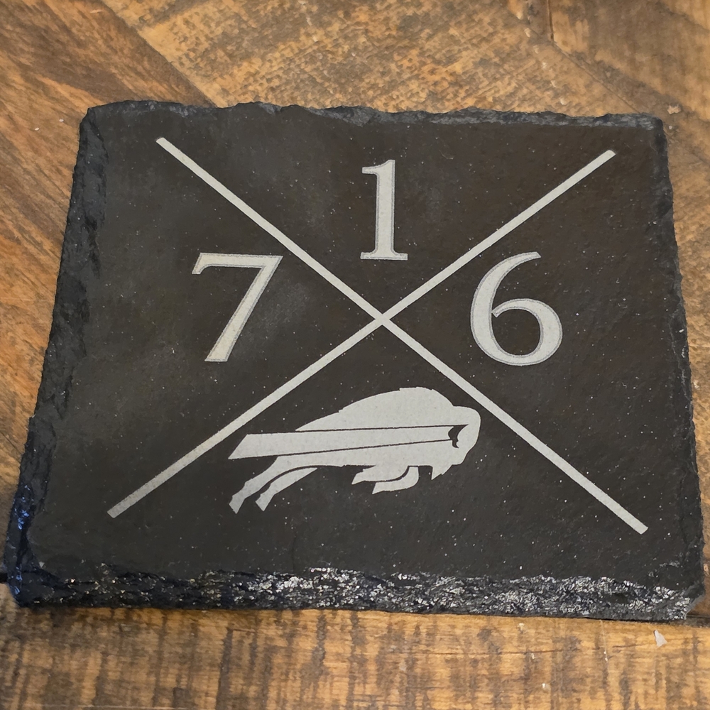 Buffalo Bills Slate Coasters - Multiple Designs - Set Of 4 - Picture 6 of 7